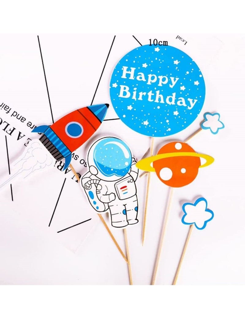 Astronaut Cake Decoration Birthday Figures Space Topper Happy Children's Party