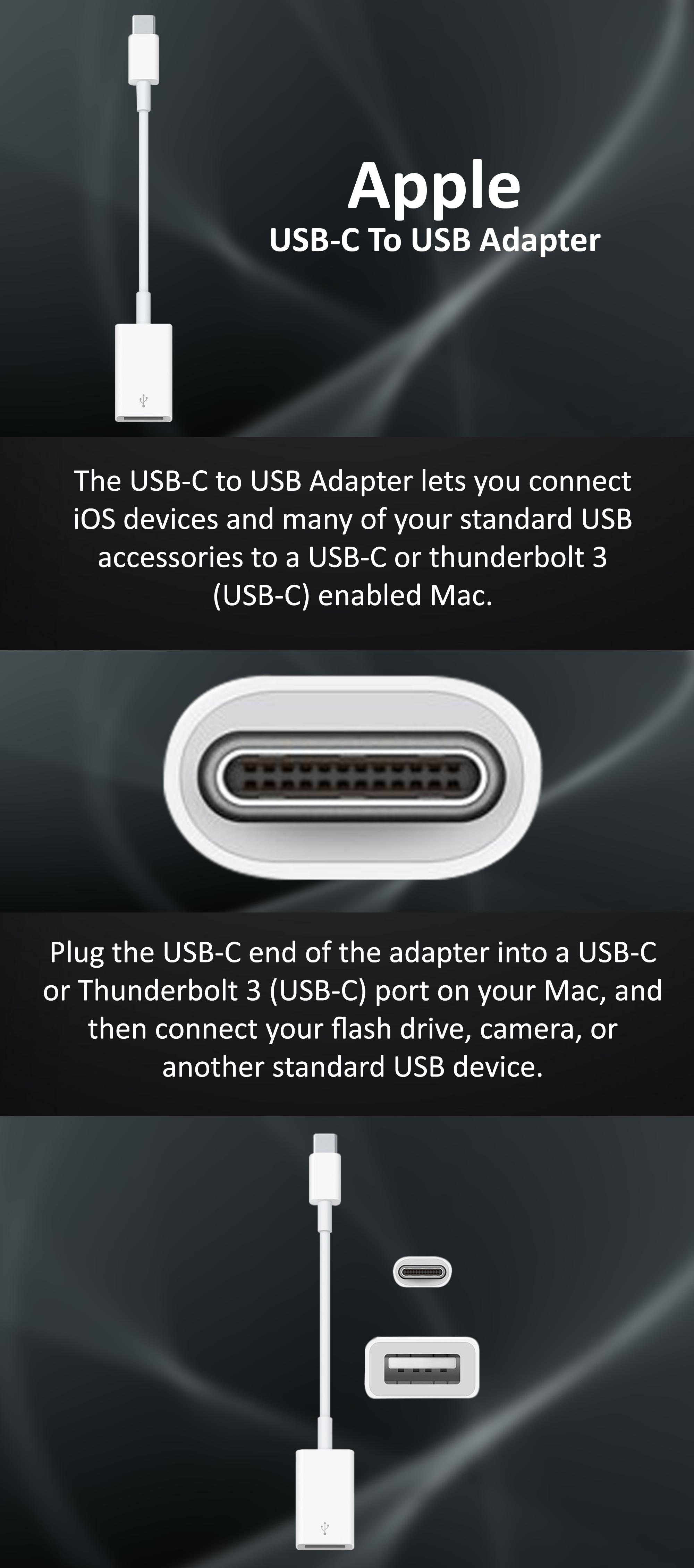 USB-C To USB Adapter White
