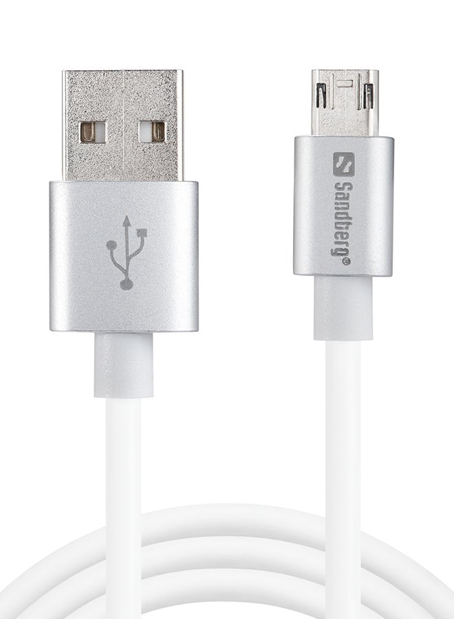 MicroUSB Reversible Cable White