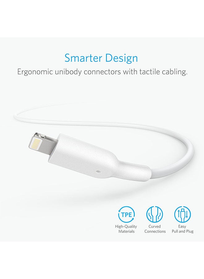 Powerline II Cable (6ft) MFi Certified for iPhone 11/11 Pro/11 Pro Max/Xs/XS Max/XR/X/8/8 Plus/7/7 Plus/6/6 Plus White
