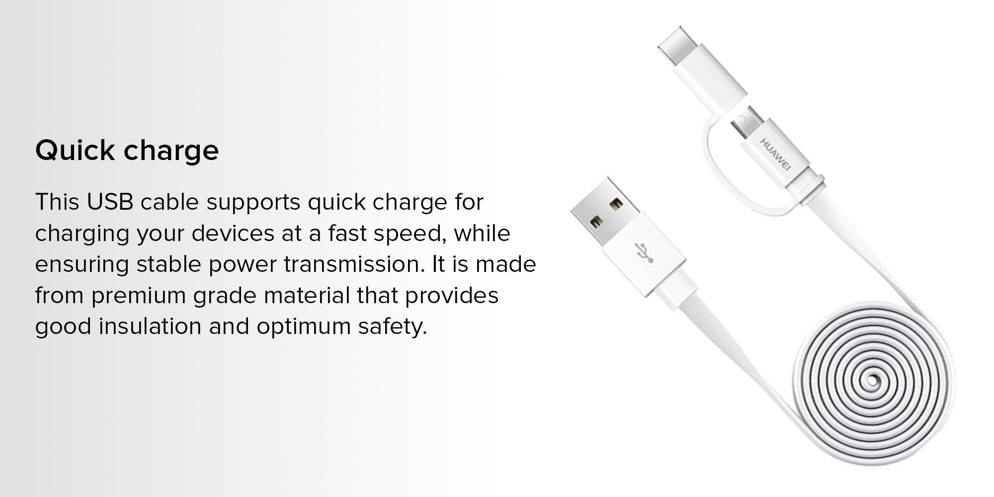 2 in 1 Micro USB and Type C Cable White/Silver