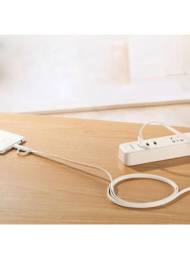 2 in 1 Micro USB and Type C Cable White/Silver