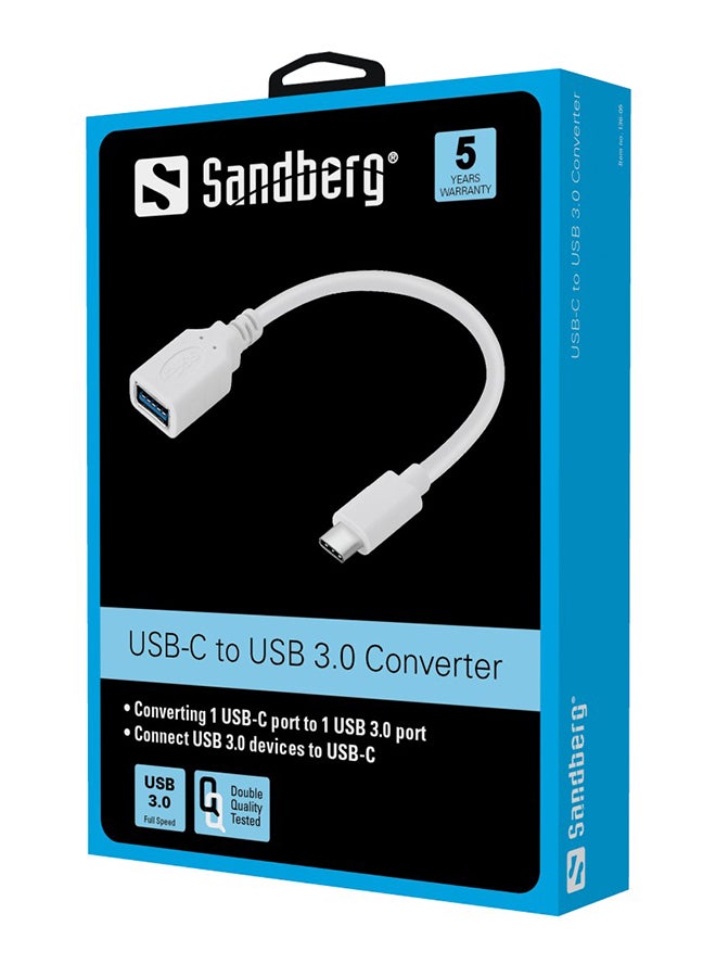 USB-C Type Converter Cable White