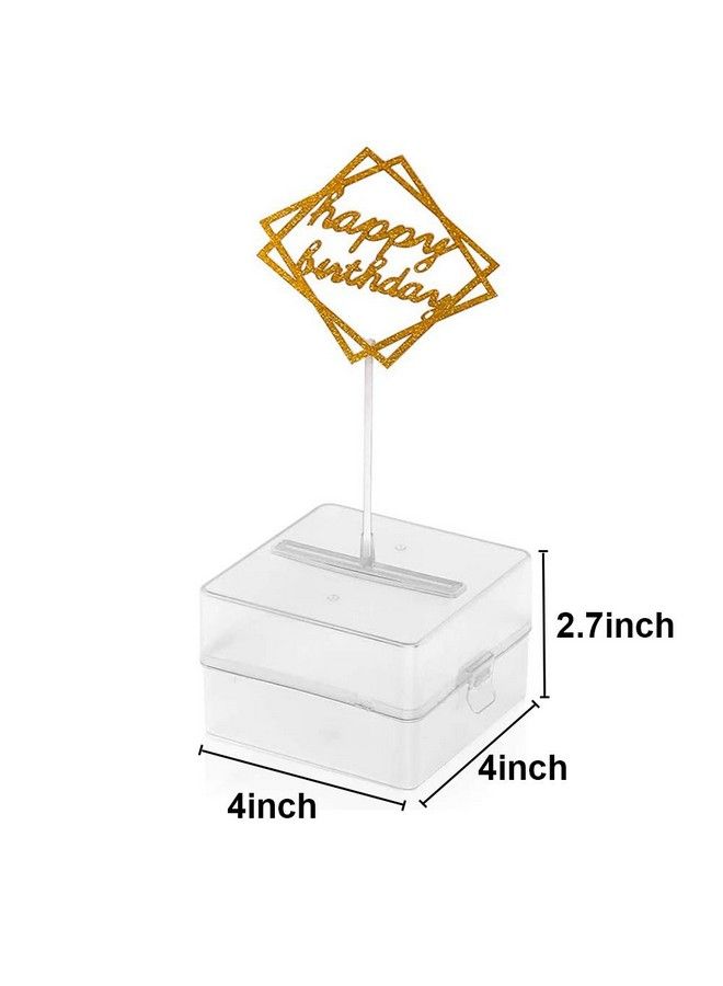 The Money Cake Cake Money Boxcake Money Pull Out Kit Includes 1Pc Clear Foodcontact Safe Box 1Pc Gold Cake Topper 20Pcs Pockets For Birthday Party Cake Decorations