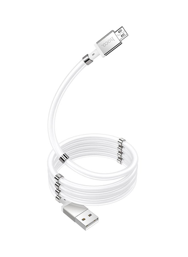 U91 Magic Magnetic USB To Micro-USB Charging Cable White