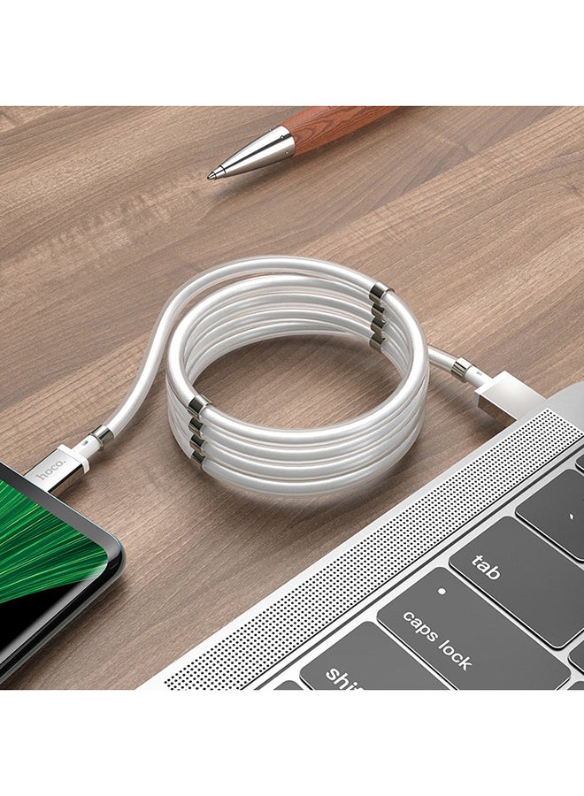 U91 Magic Magnetic USB To Micro-USB Charging Cable White