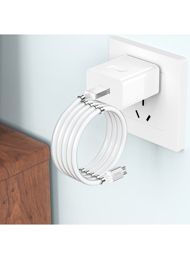 U91 Magic Magnetic USB To Micro-USB Charging Cable White