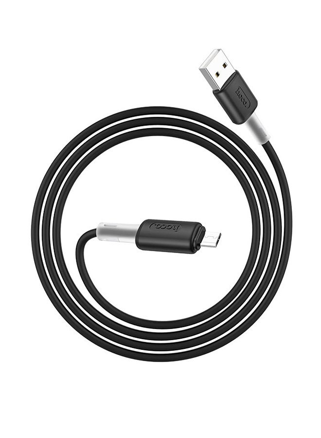 X48 Soft Silicone USB To Micro USB Charging Data Cable Black