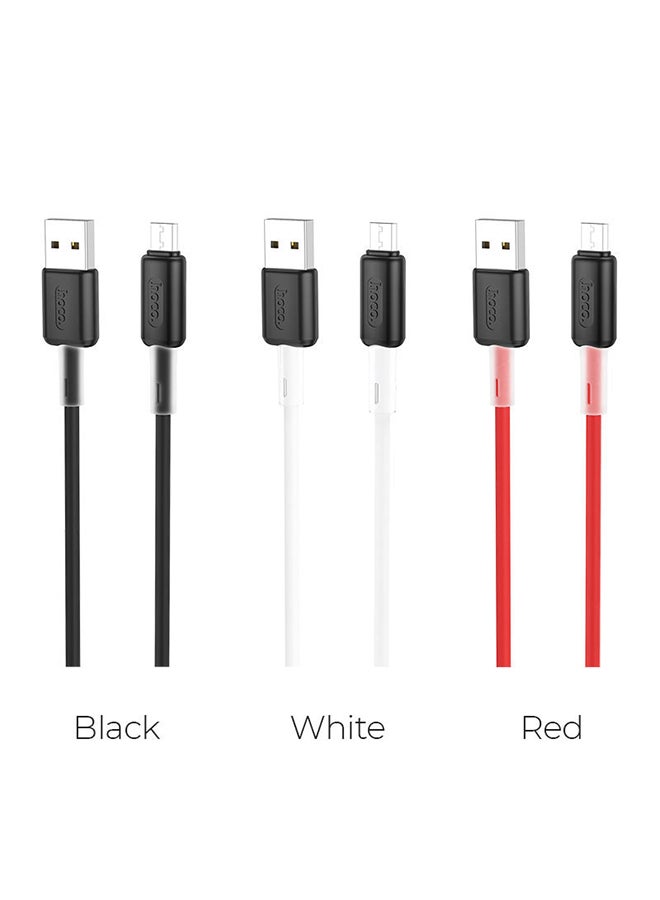 X48 Soft Silicone USB To Micro USB Charging Data Cable Black