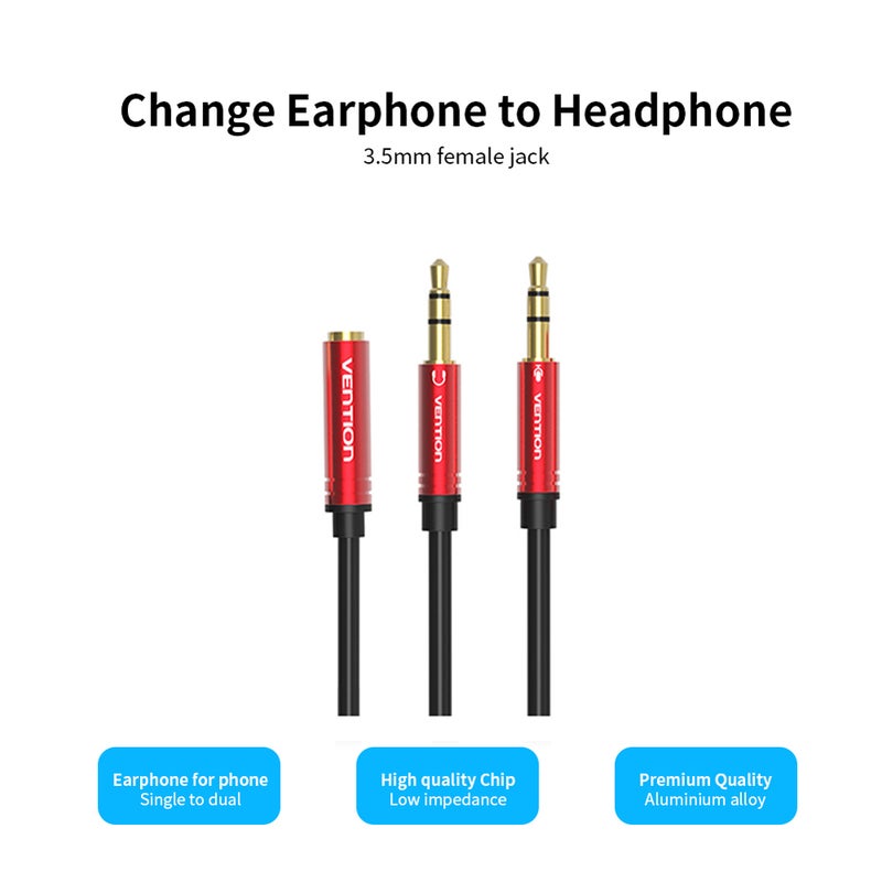 3.5mm Audio Extension Cable Red