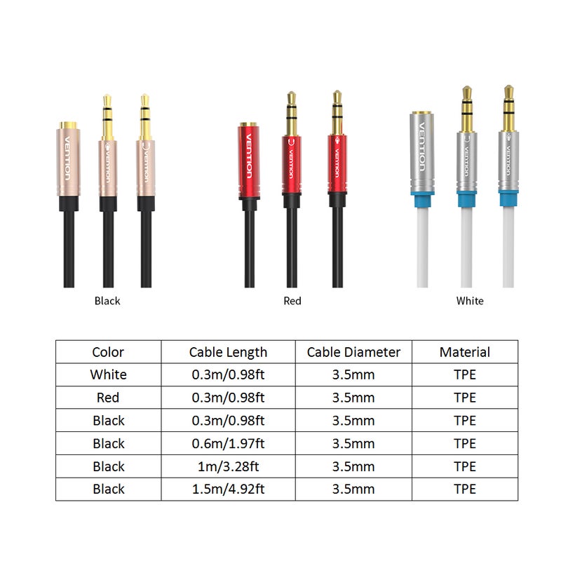 3.5mm Audio Extension Cable Red