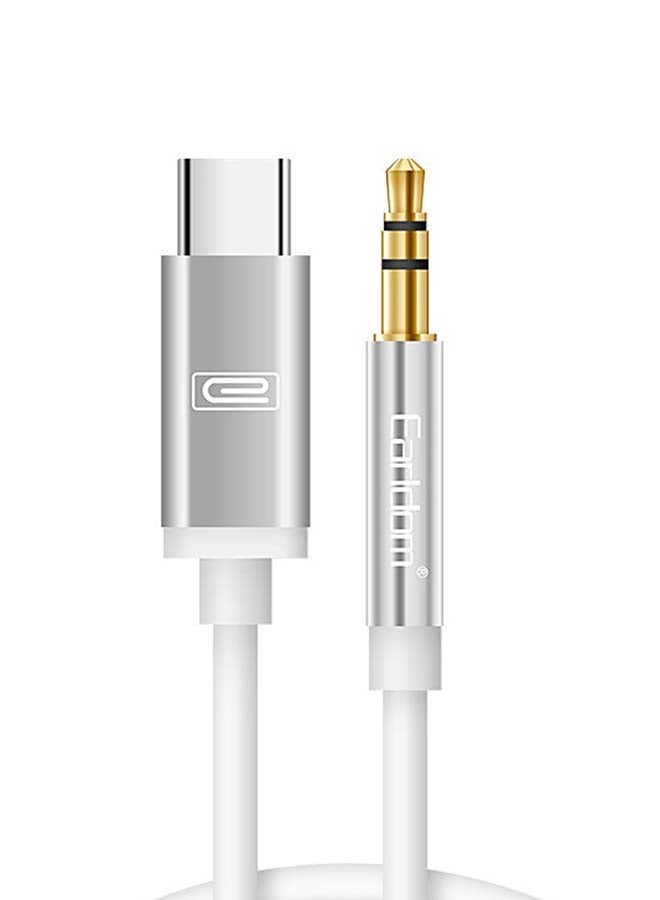 Type C To 3.5mm AUX Cable White