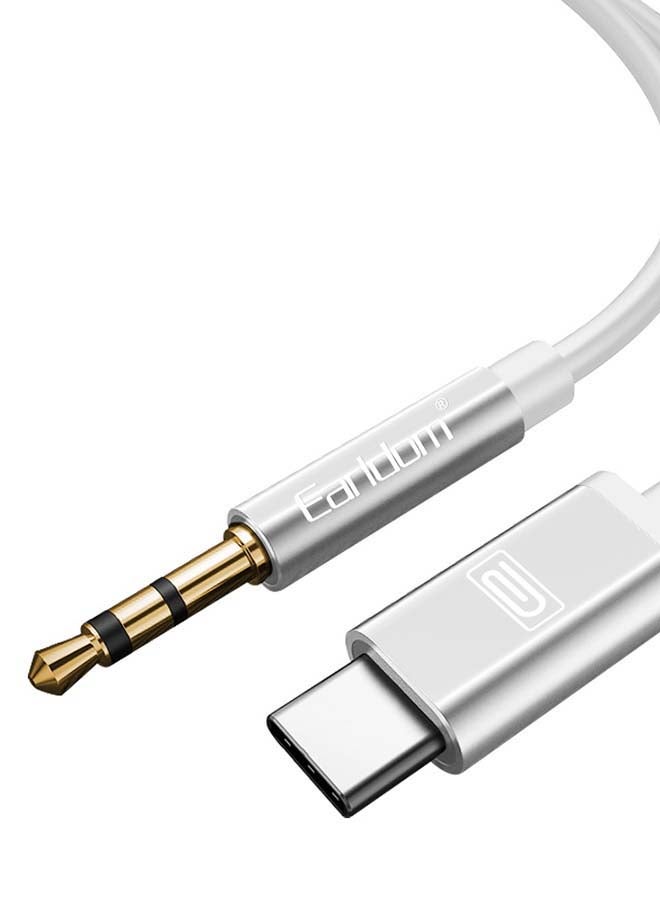 Type C To 3.5mm AUX Cable White