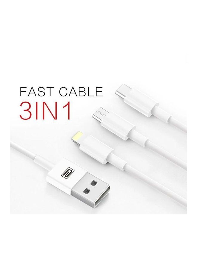 3-In-1 Fast Charging Cable White