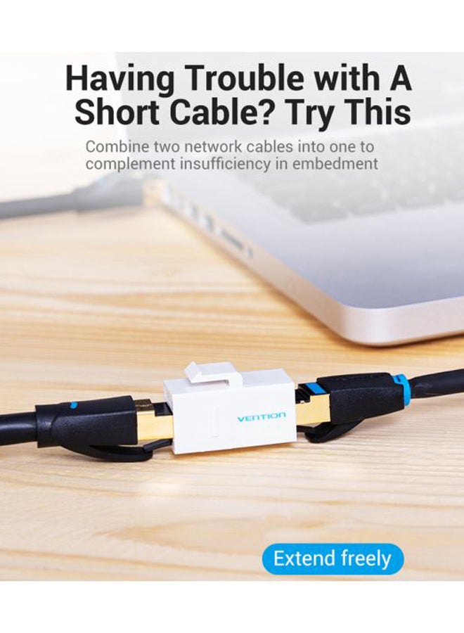 5-Piece  RJ45 To Cat.5e UTP Keystone Jack Coupler White