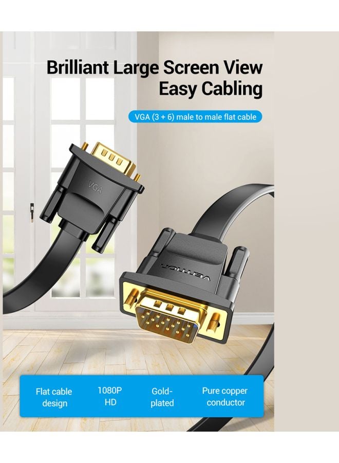 VGA Flat Cable Black/Gold