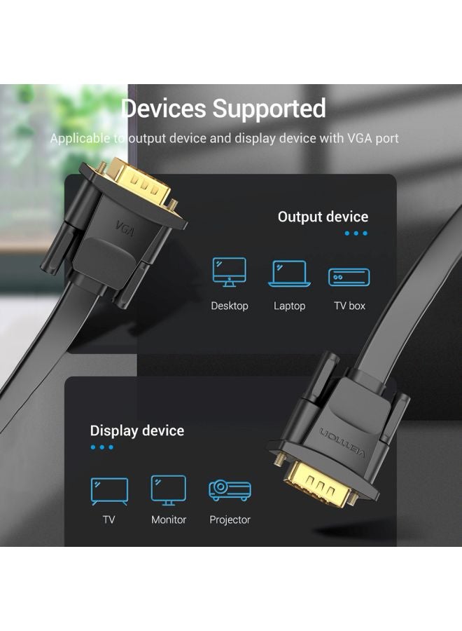 VGA Flat Cable Black/Gold