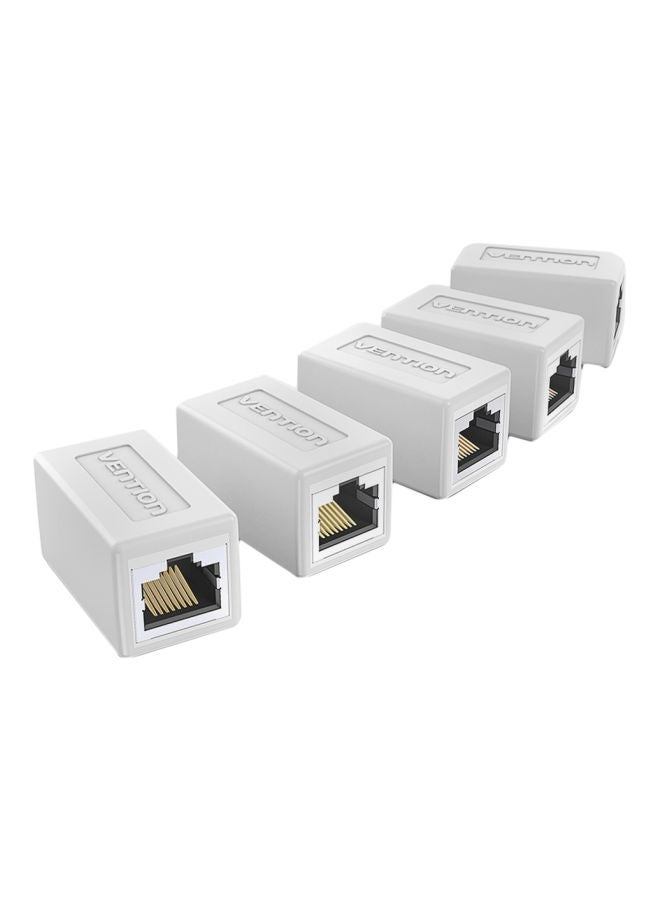 5-Piece Cat.6 FTP Keystone Jack Coupler White