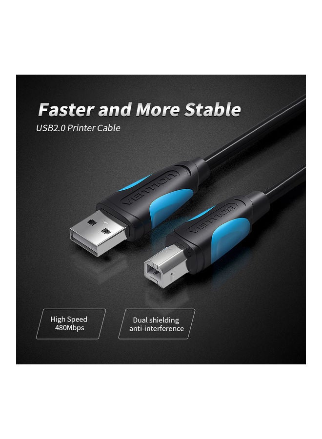 USB2.0 Printer Cable For HP/Canon/Epson Black