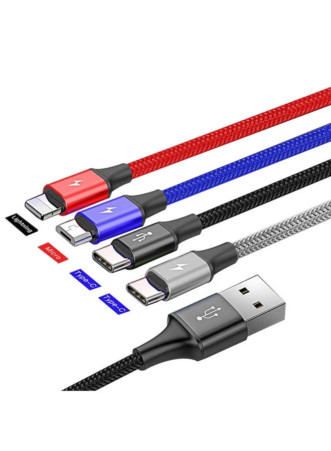 Fast 4-in-1 Cable Charging Cable 1200millimeter Multicolour Multicolour