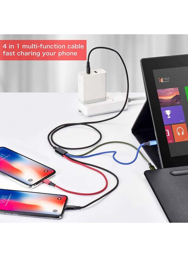 Fast 4-in-1 Cable Charging Cable 1200millimeter Multicolour Multicolour