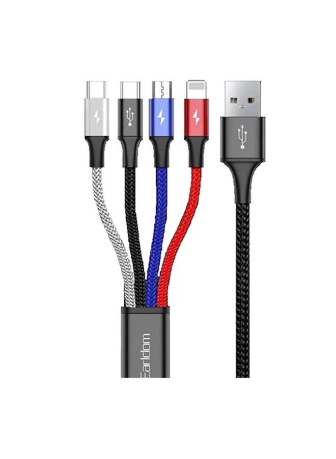 Fast 4-in-1 Cable Charging Cable 1200millimeter Multicolour Multicolour