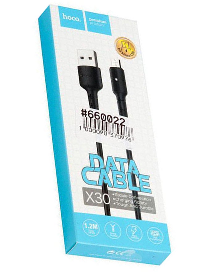 X30 - Star Charging Data Cable For Micro Black