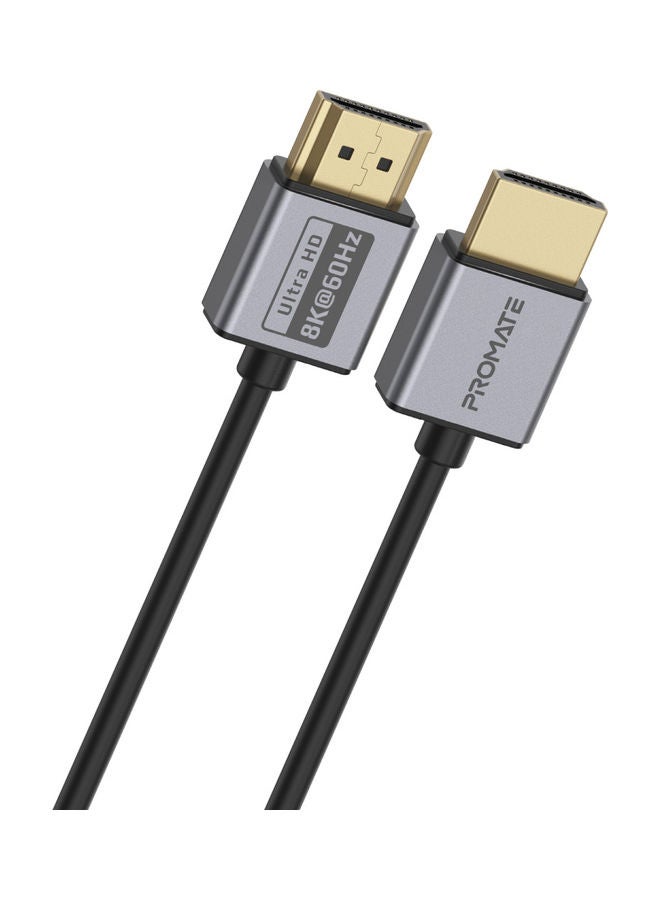 HDMI 2.1 Cable, 1.5m HDMI to HDMI Slim Cable with 48Gbps Bandwidth, 8K@60Hz Resolution, UHD Dynamic HDR eARC Wire for MacBook Pro, PS5, TV, Xbox, Roku, UHD TV, Blu-ray Projector, PrimeLink8K-150 Black