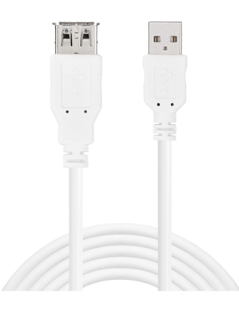 USB 2.0 White Extension Cable