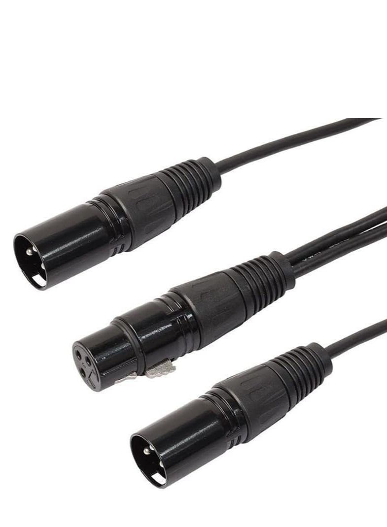 XLR Splitter Female to 2 Male Cable XLR Female to Dual XLR Male Patch Cable