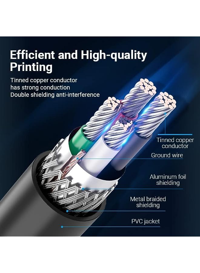 USB 2.0 A MALE TO B MALE Printer cable @480Mbps Nickel Platted, double shielding (USB to B (Printer), 1 Meter)