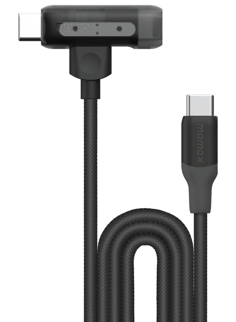 1-Link Flow Duo 2 in 1 USB-C to USB-C + Lightning Cable to USB-C Braided Cable 1.5 meter [MFI Certified] Fast Charge PD 3.0 - Black