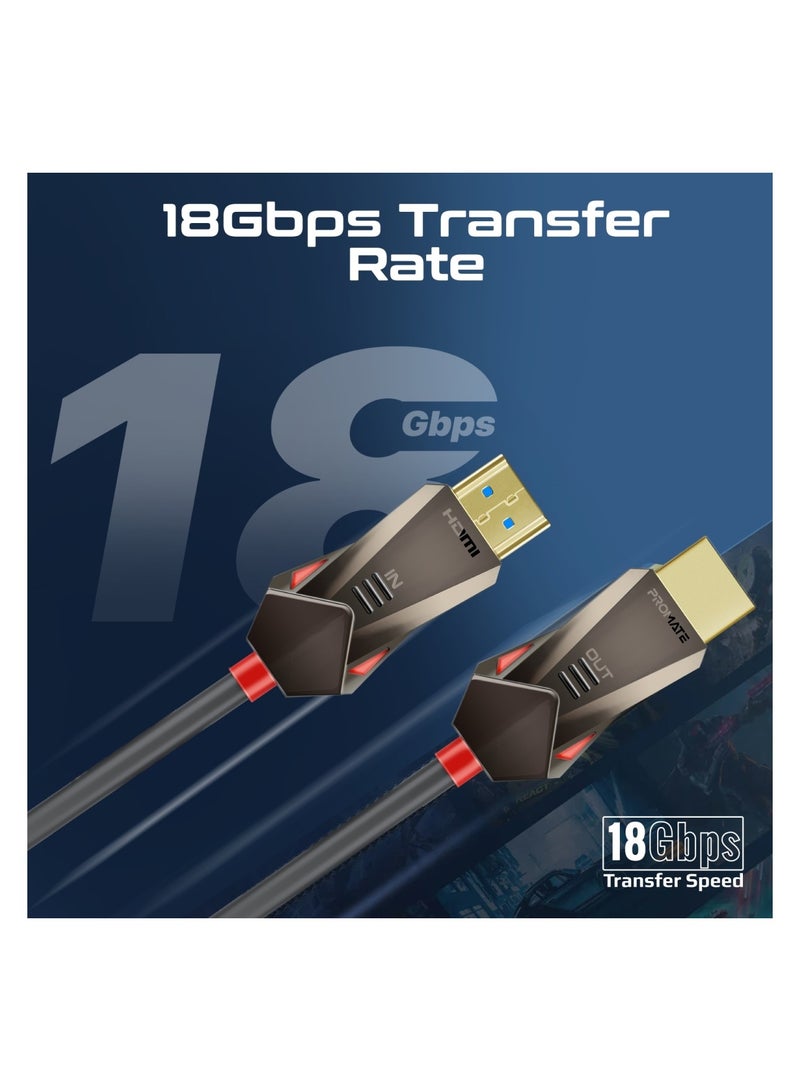 HDMI 2.0 Cable, 4K@60Hz HDMI to HDMI Unidirectional Cable with 3D Video Support, 18Gbps Bandwidth, Ethernet, 20M Fiber Optic Cable and Gold-Plated Connectors for Laptops, Monitors, ProLink4K60-20M Black