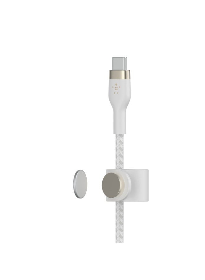 Boostcharge Flex Braided Usb C Charger Cable, Usb-If Certified, Type C Cable, Fast Charging Cable For Iphone 15, Samsung Galaxy S24, Macbook Pro, Ipad, Pixel - 1M White