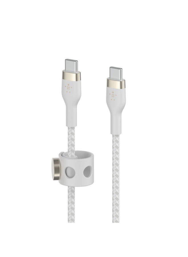 Boostcharge Flex Braided Usb C Charger Cable, Usb-If Certified, Type C Cable, Fast Charging Cable For Iphone 15, Samsung Galaxy S24, Macbook Pro, Ipad, Pixel - 1M White