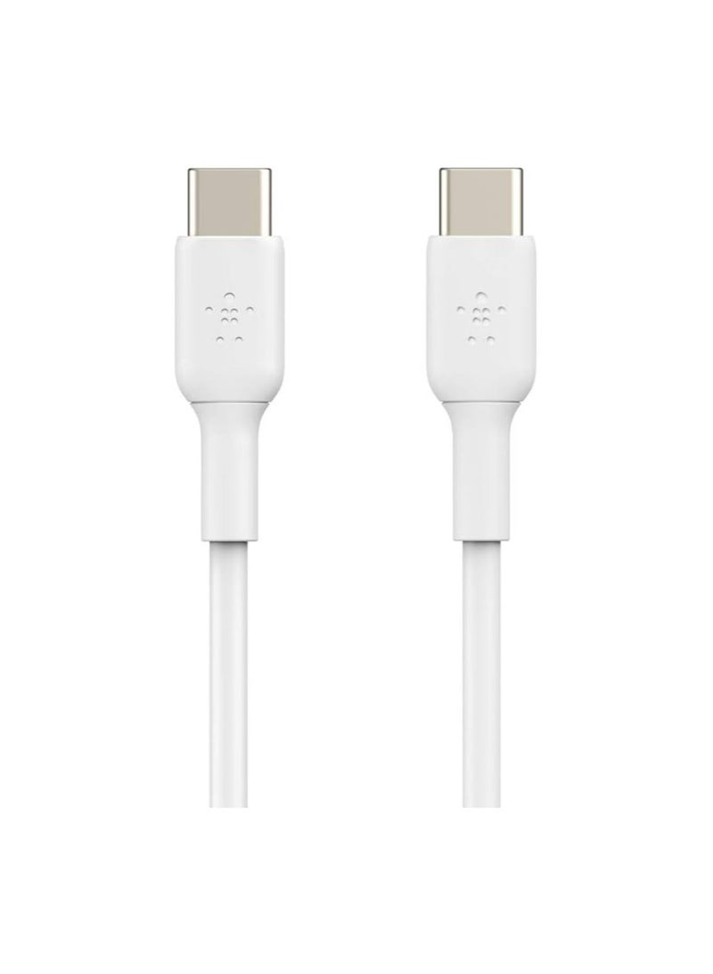 Boost Charge USB-C To USB-C Fast Charger Cable, USB Type C Charger Cable Fast Charging For iPhone 15, Samsung Galaxy S23, S22, Google Pixel, iPad, MacBook, Nintendo Switch And More - 2M White