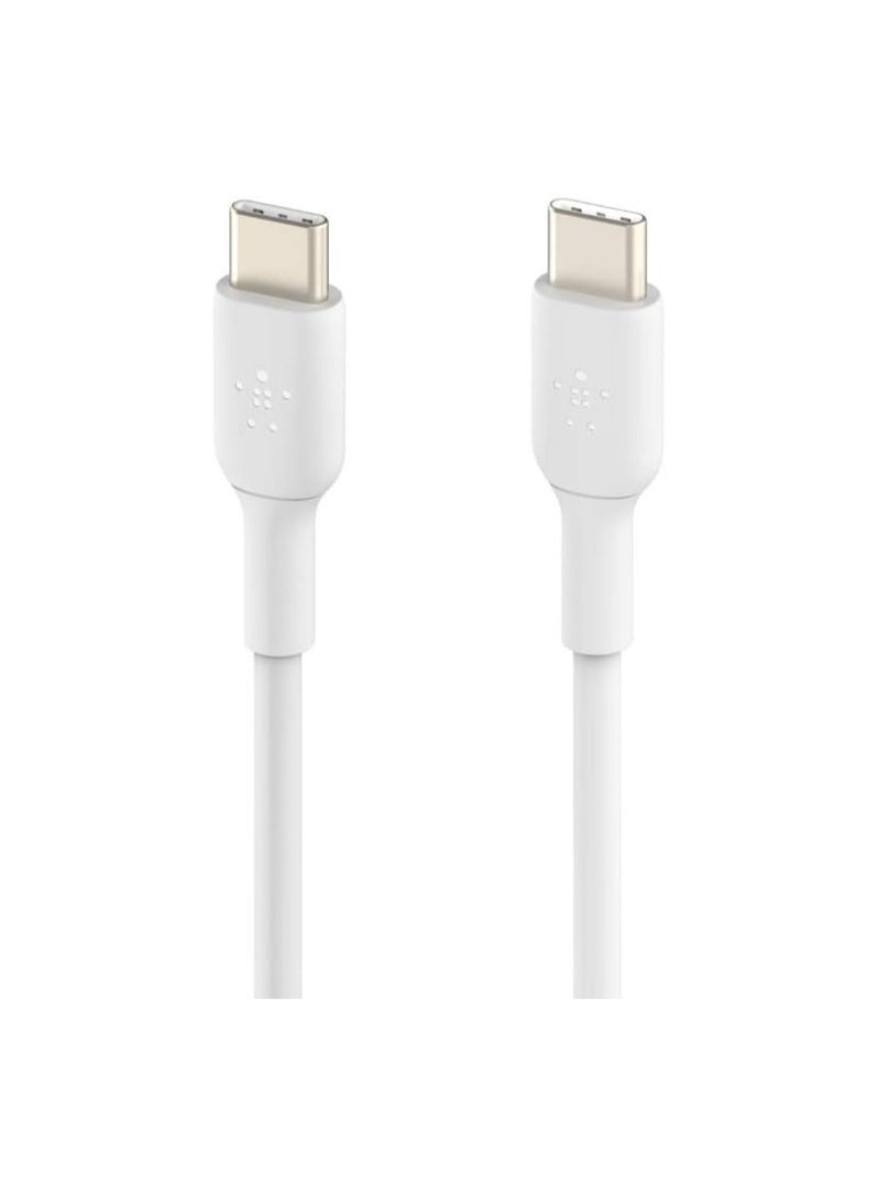 Boost Charge USB-C To USB-C Fast Charger Cable, USB Type C Charger Cable Fast Charging For iPhone 15, Samsung Galaxy S23, S22, Google Pixel, iPad, MacBook, Nintendo Switch And More - 2M White