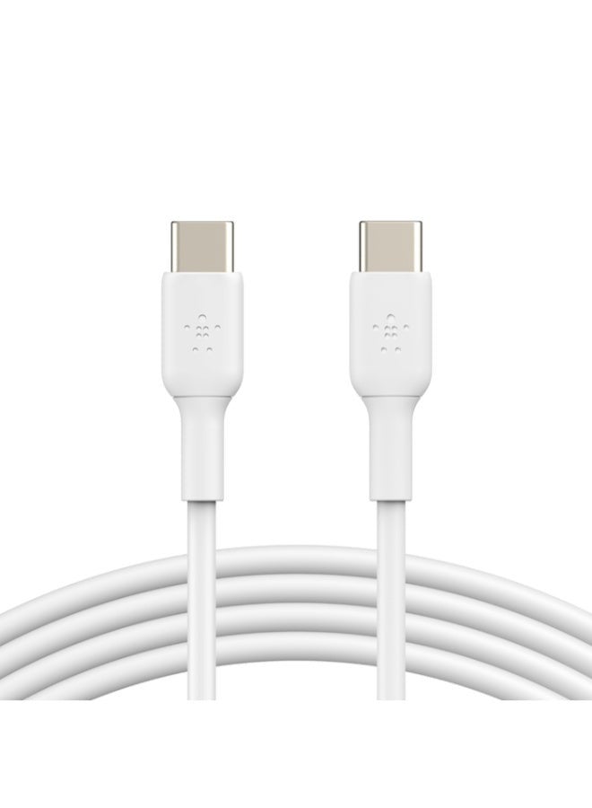 BoostCharge braided USB C Charger Cable USB Type C Cable Fast ChargIng Cable For iPhone 15 Samsung Galaxy S24 Google Pixel iPad MacBook NIntendo And more   2m 2 Pack White White