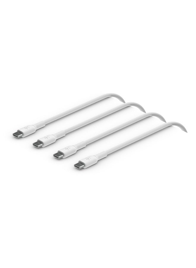 BoostCharge braided USB C Charger Cable USB Type C Cable Fast ChargIng Cable For iPhone 15 Samsung Galaxy S24 Google Pixel iPad MacBook NIntendo And more   2m 2 Pack White White
