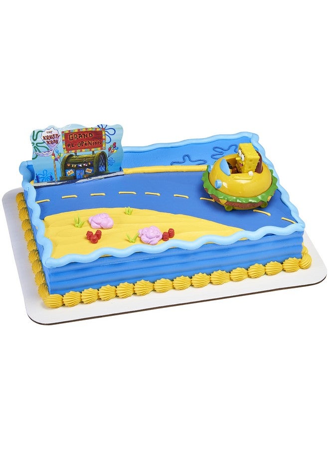 Decoset® Spongebob Square Pants Krabby Patty Cake Topper 2Piece Birthday Party Set With Rolling Car Figure For Fun After The Party 3