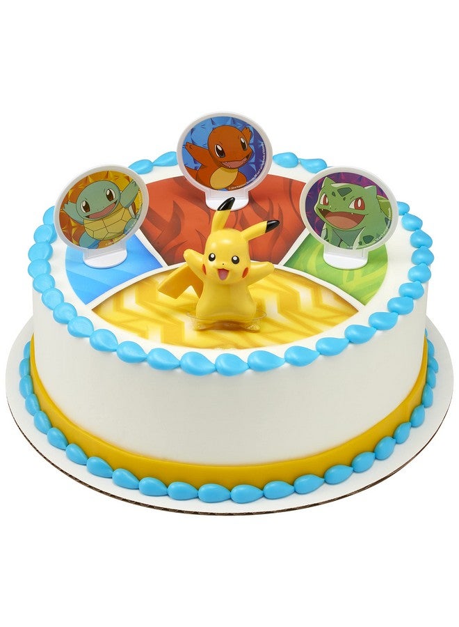 Decoset® Pokemon Light Up Pikachu Cake Topper 4 Piece Decoration Set Birthday Decorations For All Size And Shape Cakes