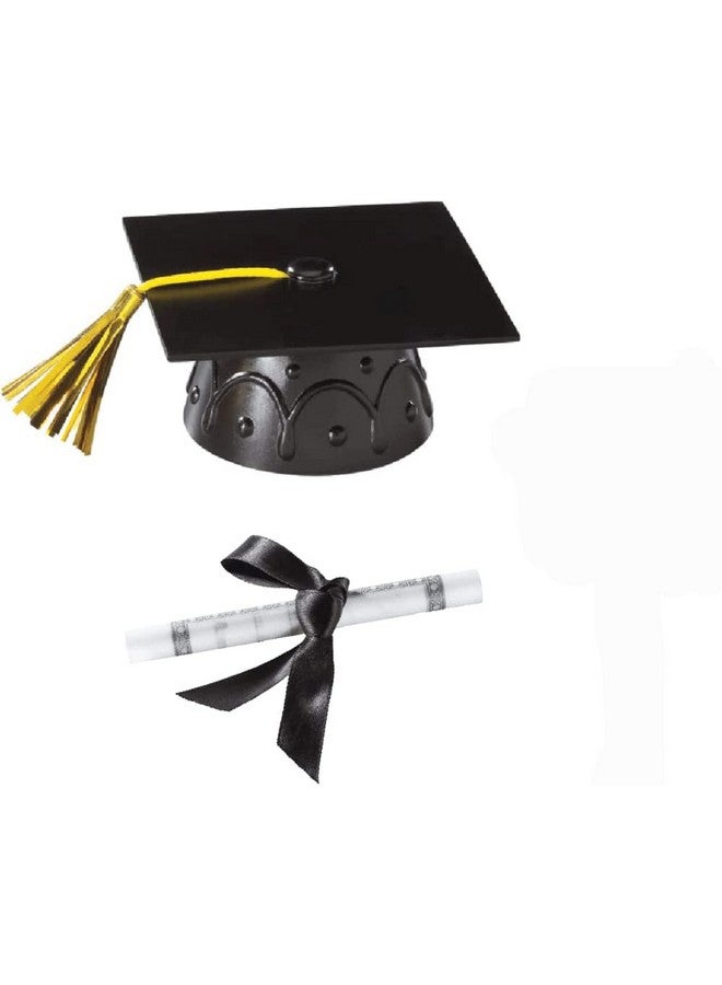 Small Graduation Cap And Diploma Cake Topper (Black)