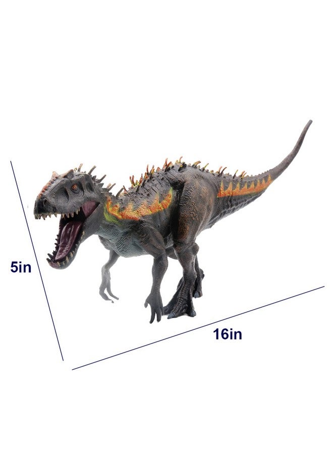 Large Dinosaur Toy Tyrannosaurs Rex 13.4” Realistic Dinosaur Toy Figure Drex Model Plastic Handpainted Dinosaur Figurines Educational Dinosaur Action Figure For Dinosaur Party Cake Topper (Fire)