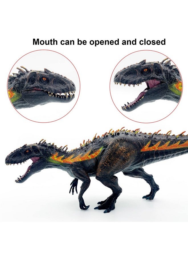 Large Dinosaur Toy Tyrannosaurs Rex 13.4” Realistic Dinosaur Toy Figure Drex Model Plastic Handpainted Dinosaur Figurines Educational Dinosaur Action Figure For Dinosaur Party Cake Topper (Fire)