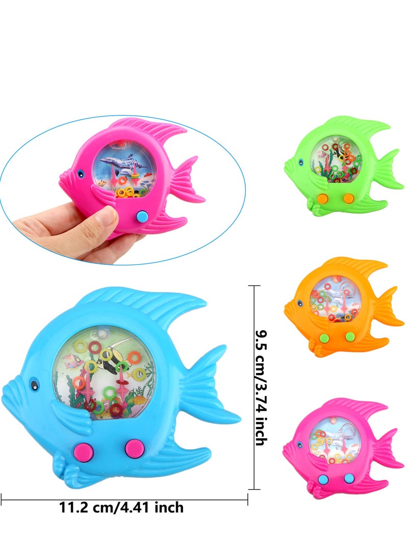 16 Pieces Fish Ring Toss Games, Handheld Water Fish Colorful Arcade Retro Pocket Toys for Kids, Retro Game, Party, Favors Game,Prizes, Gift Travel, Pastime