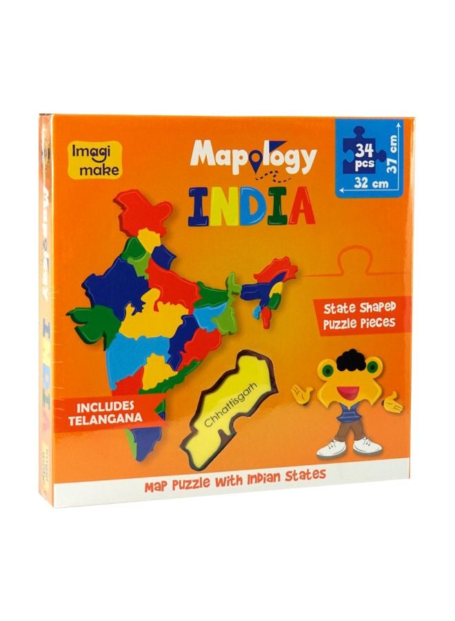 34-Piece Mapology India Jigsaw Puzzle