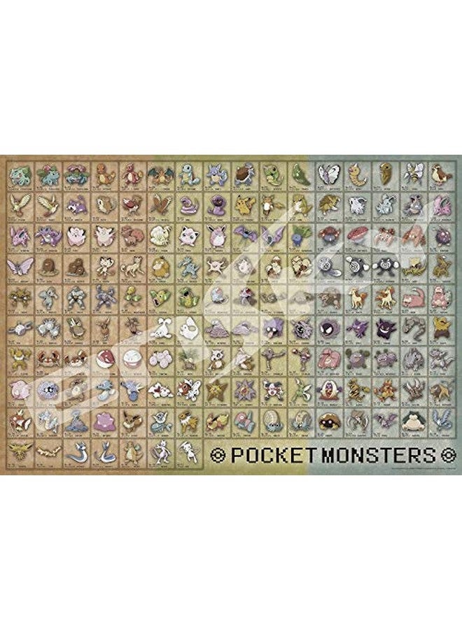 1000 Piece Jigsaw Puzzle Visual Dictionary Of Pokemon Pokedex No.001~151 (51 X 73.5 Cm)