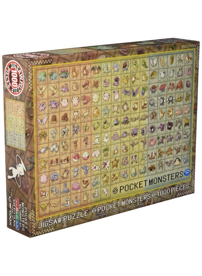 1000 Piece Jigsaw Puzzle Visual Dictionary Of Pokemon Pokedex No.001~151 (51 X 73.5 Cm)