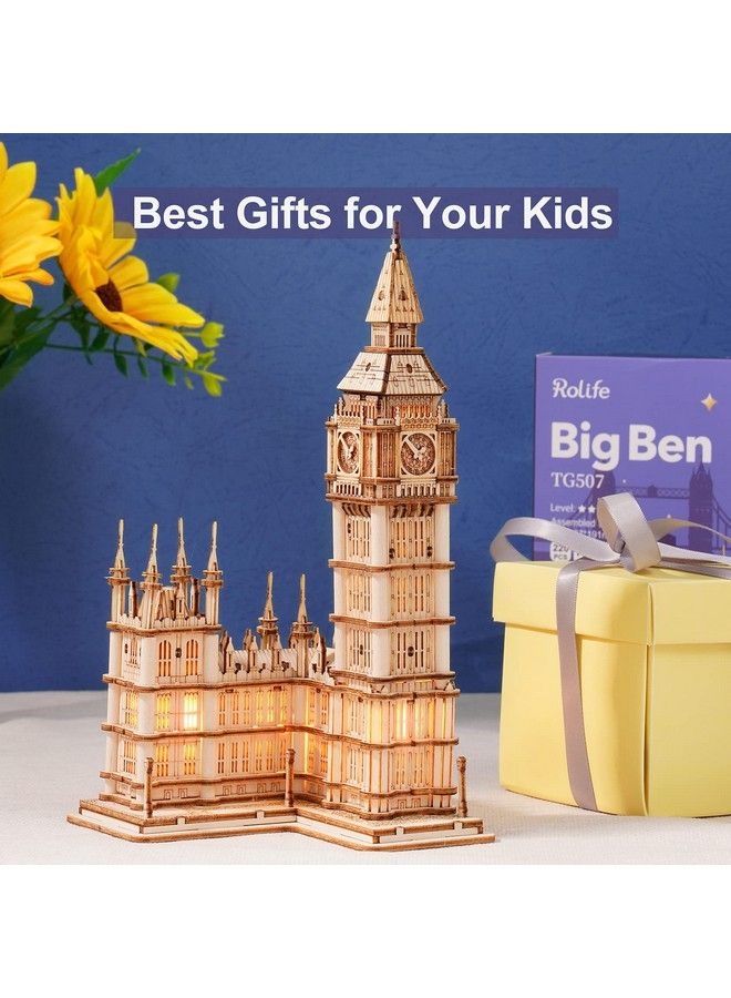 3D Wooden Puzzles Big Ben Craft Model Kits For Adults To Build Birthday Gift For Family And Friends