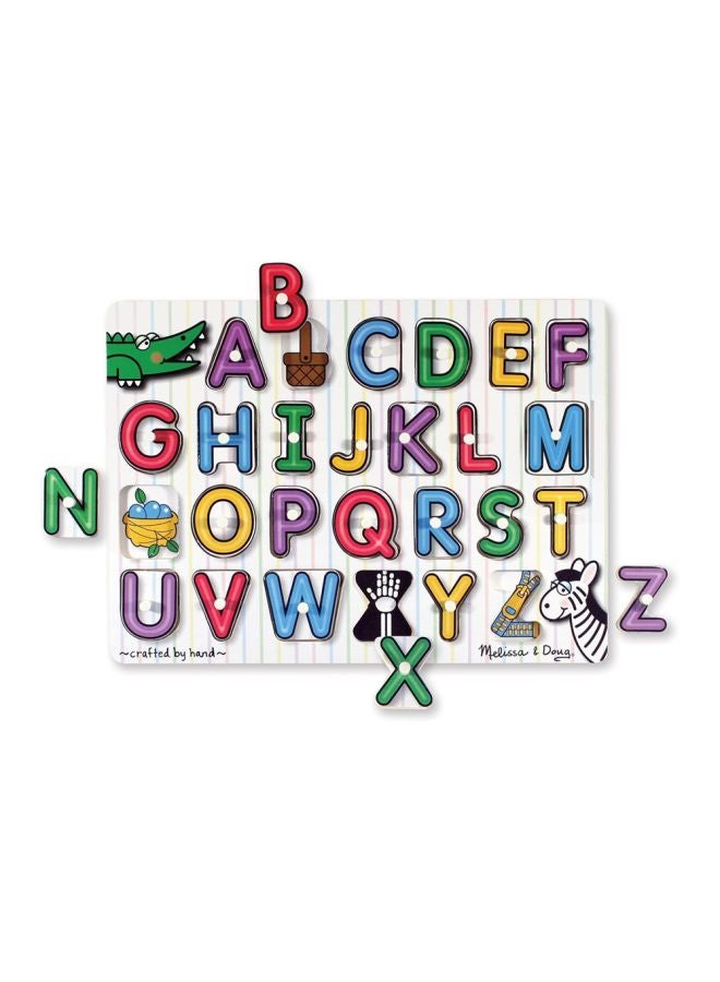 Wooden Alphabet Pegged Puzzle Educational Toys